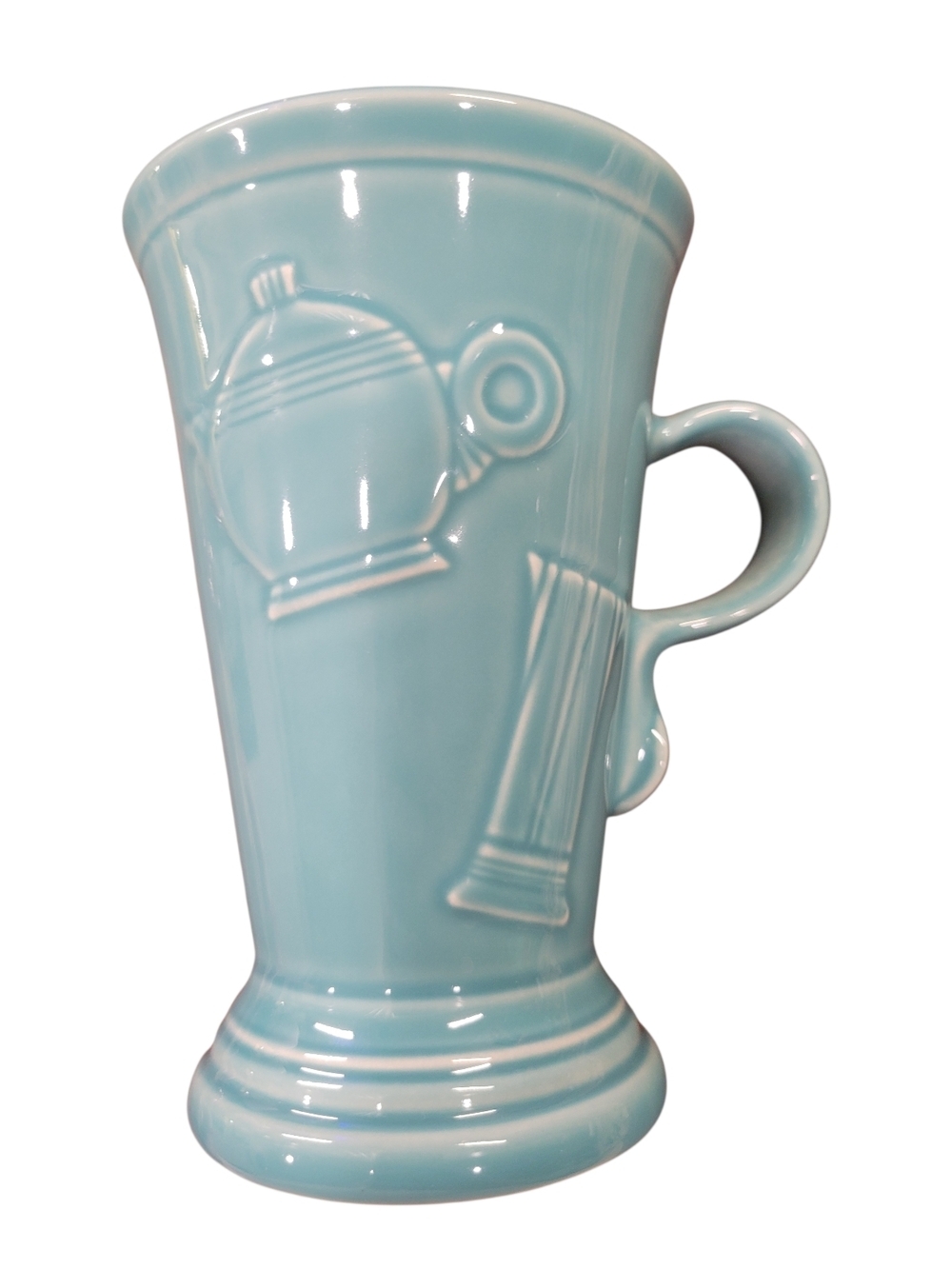 Fiesta Ware Pedestal Mug 18oz Latte Coffee Cup Retired Shape EUC Turquoise